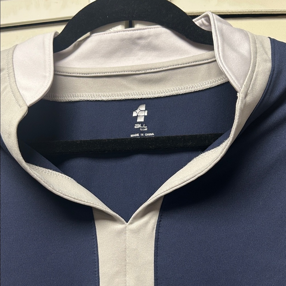 Navy and White Striped Athletic Top - Picture 2 of 6